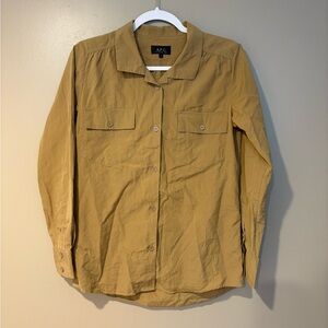 A.P.C. Mustard Button Down Shirt lightweight office professional blouse